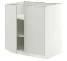 Szafka stj/półki/2 drzwi, biały/Aspudden jasnoszary METOD 796.064.78