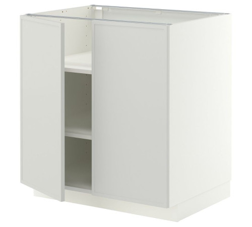 Szafka stj/półki/2 drzwi, biały/Aspudden jasnoszary METOD 796.064.78