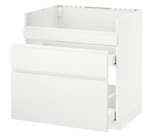Szafka pod zlew HAVSEN/3fr/2szu, biały Maximera/Voxtorp matowy biały METOD 892.805.92