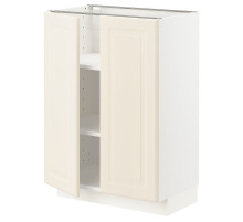 Szafka stj/półki/2 drzwi, biały/Bodbyn kremowy METOD 894.559.59