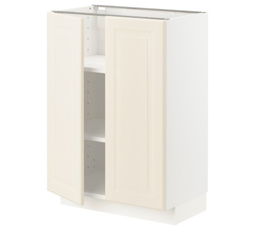 Szafka stj/półki/2 drzwi, biały/Bodbyn kremowy METOD 894.559.59