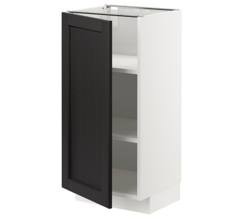 Szafka st/półki, biały/Lerhyttan bejcowane na czarno METOD 894.592.07