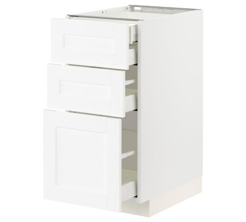 Sz stj 3fr/2n/śr/w szu, biały Enköping/biały imitacja drewna METOD / MAXIMERA 894.733.88