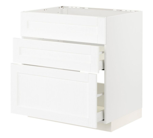 Sz stj zl+3fr/2szu, biały Enköping/biały imitacja drewna METOD / MAXIMERA 894.734.11