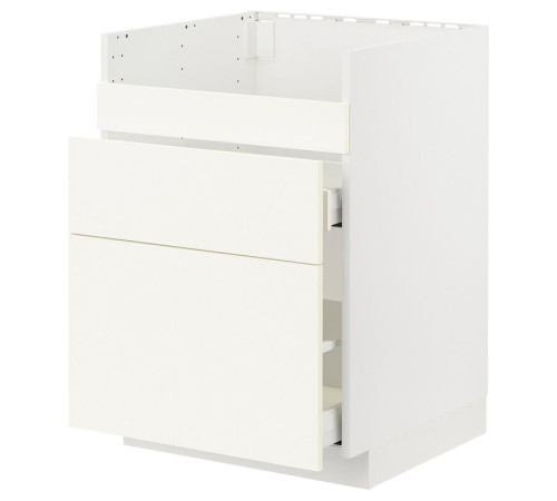 Szafka pod zlew HAVSEN/3fr/2szu, biały/Vallstena biały METOD / MAXIMERA 895.071.47