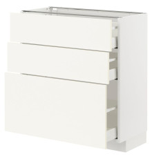 Напольный шкаф с 3 ящиками, белый/Vallstena white METOD / MAXIMERA 895.072.32