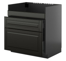 Тумба под мойку HAVSEN/3fr/2sz, черно-серая/черная Bodbyn METOD / KNIVSHULT 895.872.24