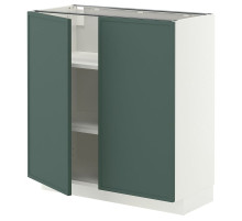 Szafka stj/półki/2 drzwi, biały/Aspudden ciemny szarozielony METOD 896.060.29
