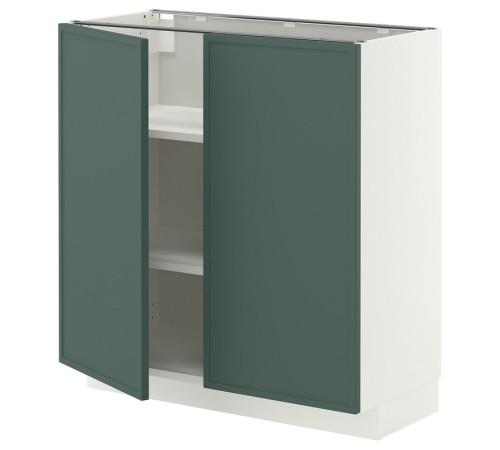 Szafka stj/półki/2 drzwi, biały/Aspudden ciemny szarozielony METOD 896.060.29