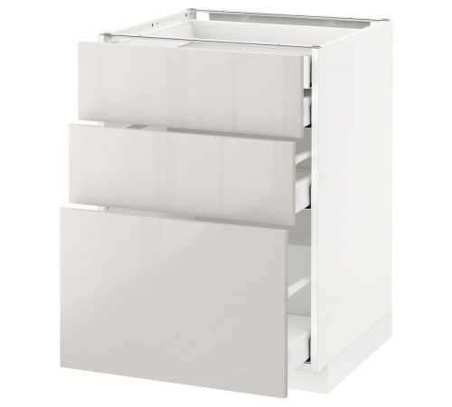 Sz stj 3fr/2n/śr/w szu, biały/Ringhult jasnoszary METOD / MAXIMERA 991.417.32