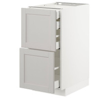 Sz stj 2fr/2n/śr/w szu, biały/Lerhyttan jasnoszary METOD / MAXIMERA 992.743.31