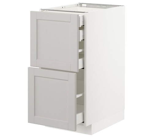Sz stj 2fr/2n/śr/w szu, biały/Lerhyttan jasnoszary METOD / MAXIMERA 992.743.31