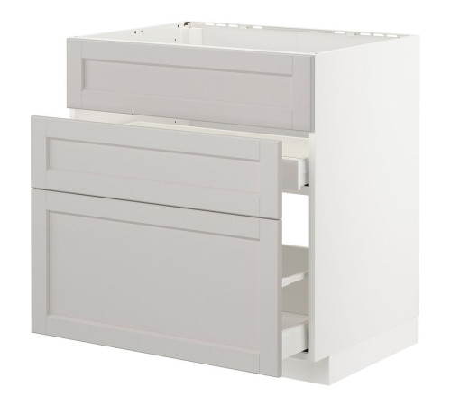 Sz stj zl+3fr/2szu, biały/Lerhyttan jasnoszary METOD / MAXIMERA 992.743.45