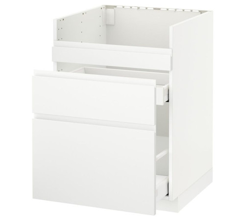 Szafka pod zlew HAVSEN/3fr/2szu, biały Maximera/Voxtorp matowy biały METOD 992.804.69