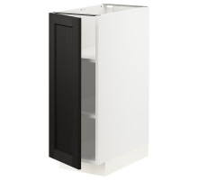 Szafka st/półki, biały/Lerhyttan bejcowane na czarno METOD 994.527.24