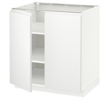 Szafka stj/półki/2 drzwi, biały/Voxtorp matowy biały METOD 994.561.85