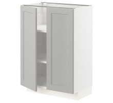 Szafka stj/półki/2 drzwi, biały/Lerhyttan jasnoszary METOD 994.600.50