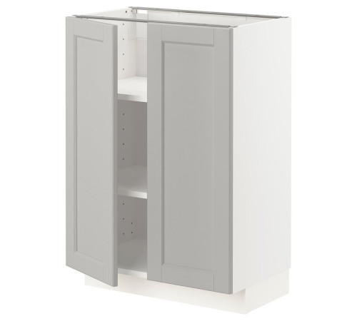 Szafka stj/półki/2 drzwi, biały/Lerhyttan jasnoszary METOD 994.600.50