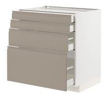 Sza st 4fr/4szu, biały/Upplöv matowy ciemnobeżowy METOD / MAXIMERA 994.918.34