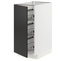 Шкаф с проволочной корзиной, белый/матовый антрацит Nickebo METOD 994.980.53