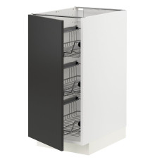 Шкаф с проволочной корзиной, белый/матовый антрацит Nickebo METOD 994.980.53