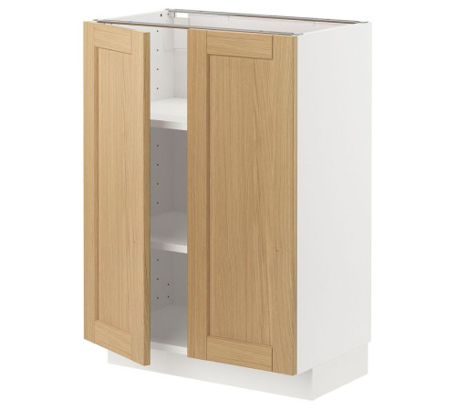 Szafka stj/półki/2 drzwi, biały/Forsbacka dąb METOD 995.090.99
