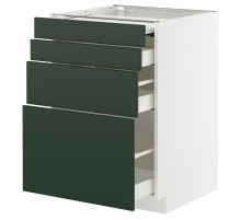 Szafka st z wysuwanym blatem/3szu, biały/Havstorp głęboki zielony METOD / MAXIMERA 995.576.03