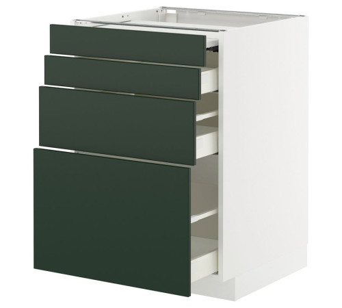Szafka st z wysuwanym blatem/3szu, biały/Havstorp głęboki zielony METOD / MAXIMERA 995.576.03