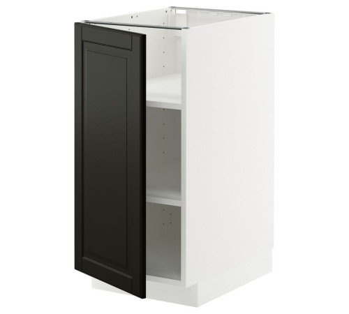 Szafka st/półki, biały/Bodbyn czarny METOD 995.790.49