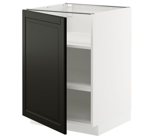 Szafka st/półki, biały/Bodbyn czarny METOD 995.790.92