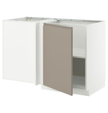 Угловой тумба под шкаф с полкой, белый/матовый темно-бежевый Upplöv METOD 995.850.45
