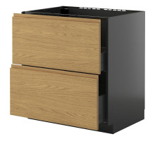 Sz stj zl+2fr/2szu, черно-серый/Воксторп под дуб МЕТОД / КНИВШУЛЬТ 995.896.23
