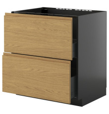 Sz stj zl+2fr/2szu, черно-серый/Воксторп под дуб МЕТОД / КНИВШУЛЬТ 995.896.23