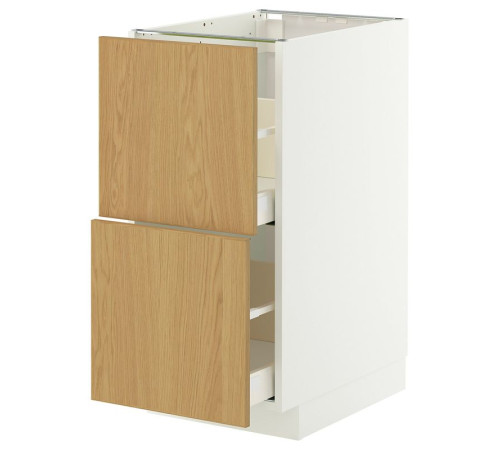 Sz stj 2fr/2w szu, biały/Sinarp okl dęb METOD / MAXIMERA 996.003.38