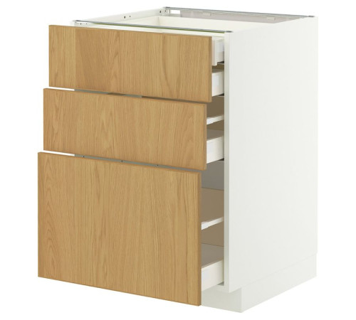Sz stj 3fr/2n/śr/w szu, biały/Sinarp okl dęb METOD / MAXIMERA 996.005.93