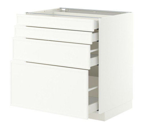 Sza st 4fr/4szu, biały/Aspudden matowy biały METOD / MAXIMERA 996.244.95