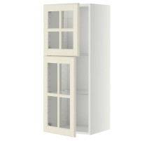Sza śc pół/2 szkl drz, biały/Bodbyn kremowy METOD 093.949.84