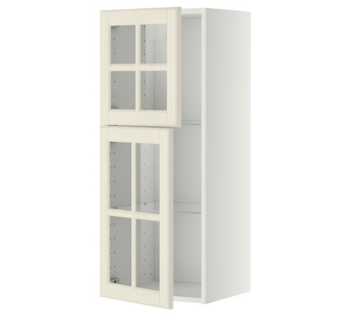 Sza śc pół/2 szkl drz, biały/Bodbyn kremowy METOD 093.949.84