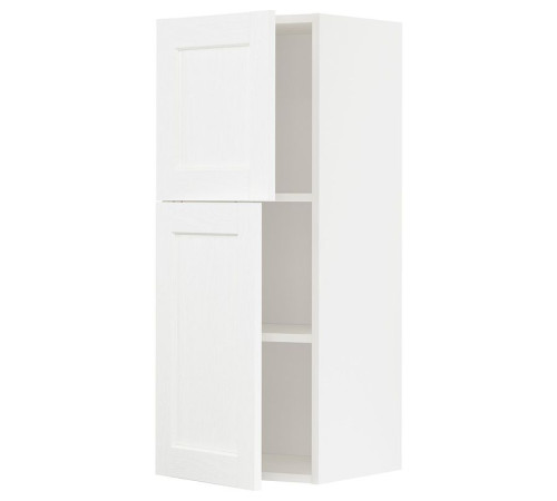 Szafka ścienna z półkami/2 drzwi, biały Enköping/biały imitacja drewna METOD 094.734.67