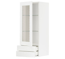 Sza śc szkl drz/2 szu, biały Enköping/biały imitacja drewna METOD / MAXIMERA 094.735.04