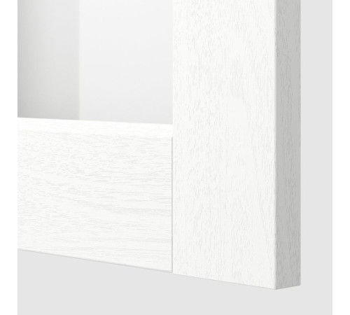 Nar sza śc z pół/szkl drz, biały Enköping/biały imitacja drewna METOD 094.736.03