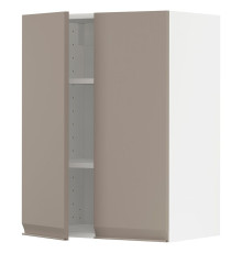 Настенный шкаф с полками/2 дверцами, белый/матовый темно-бежевый Upplöv METOD 094.919.23