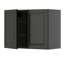 Szafka ścienna z półkami/2 drzwi, czarnoszary/Bodbyn czarny METOD 095.887.79