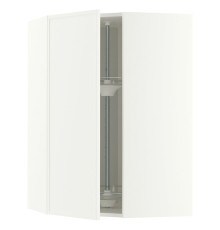 Угловой настенный шкаф с каруселью, белый/матовый белый Aspudden METOD 196.243.95