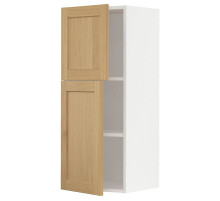 Szafka ścienna z półkami/2 drzwi, biały/Forsbacka dąb METOD 295.093.47