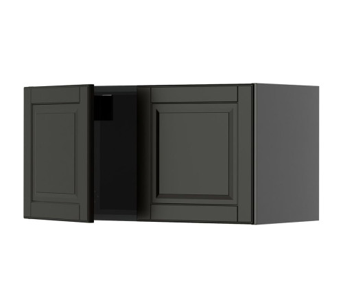 Szafka śc/2 drzwi, czarnoszary/Bodbyn czarny METOD 295.868.40