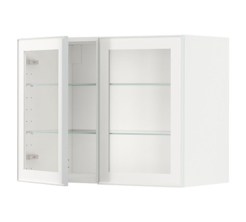 Sza śc pół/2 szkl drz, biały/Hejsta białe szkło przezroczyste METOD 594.905.58