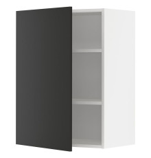 Настенный шкаф с полками, белый/матовый антрацит Nickebo METOD 594.974.56