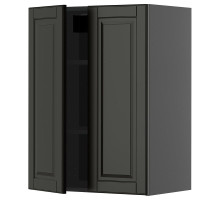 Szafka ścienna z półkami/2 drzwi, czarnoszary/Bodbyn czarny METOD 595.872.25