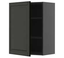 Szafka ścienna z półkami, czarnoszary/Bodbyn czarny METOD 695.869.42